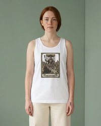 The Chariot Tarot Card Tank Top - Lightweight Soft Jersey Tank - Unisex White