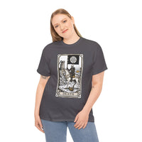 Death Tarot Card Knight Graphic T-Shirt - Heavyweight 100% Cotton Classic Fit Tee - Unisex White