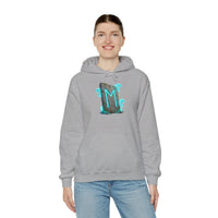 Norse Ehwaz Rune Spirit Horses Hoodie - Heavy Blend Fleece Pullover - Unisex White