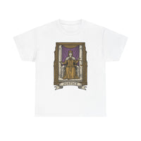 Justice Tarot Card Graphic T-Shirt - Heavy Cotton Classic Fit Tee - Unisex White