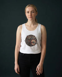 Viking Berserker Cat Shieldmaiden Tank Top - Lightweight Airlume Cotton Jersey - Unisex Athletic Heather