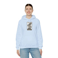 The Tower Tarot Card Hoodie - Heavy Blend Fleece Pullover - Unisex White
