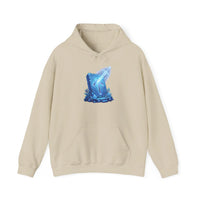 Tiwaz Tyr Sword Graphic Hoodie - Classic Fit Pouch Pocket Fleece - Unisex White
