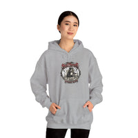 Skull Throne Rocker Dogs Graphic Hoodie - Heavy Blend Fleece Pullover - Unisex White