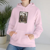 Strength Tarot Card Graphic Hoodie - Heavy Blend Fleece Pullover - Unisex White