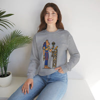 Bastet Sphynx Egyptian Cat Sweatshirt - Heavy Blend Fleece Crewneck - Unisex Ash Gray