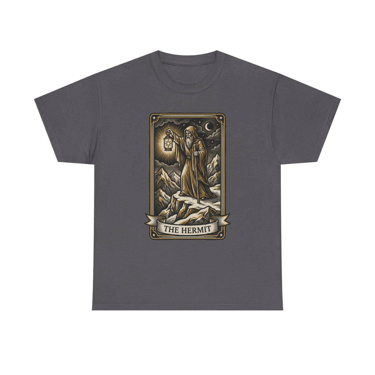 The Hermit Tarot T-Shirt - Medium Weight Cotton Classic Tee - Unisex White