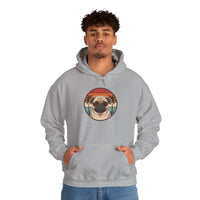 Pug 70s Sunset Aviator Hoodie - Heavyweight Cotton Blend Pullover Hoodie - Unisex White