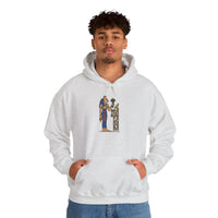 Bastet Egyptian Cat Pharaoh Hoodie - Soft Heavy Blend Fleece Pullover - Unisex White