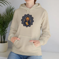 Alchemist Dog Sacred Geometry Hoodie - Midweight Cotton-Poly Pullover - Unisex White