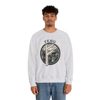 Fehu Rune Wealth Graphic Sweatshirt - Heavyweight 50/50 Fleece Crewneck - Unisex White