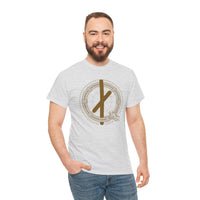 Nauthiz Norse Rune Graphic T-Shirt - Heavyweight Cotton Classic Tee - Unisex White