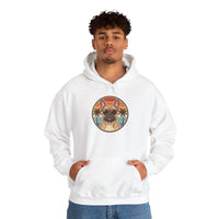 French Bulldog Sunset Aviator Hoodie - Soft Cotton Blend Fleece Pullover - Unisex White