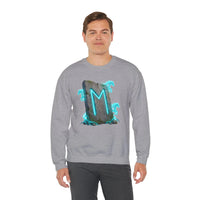 Ehwaz Rune Spirit Horse Sweatshirt - Heavy Blend Classic Fit Crewneck - Unisex White