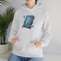 Ansuz Rune Odin's Raven Graphic Hoodie - Medium Heavy Fabric Classic Fit - Unisex White