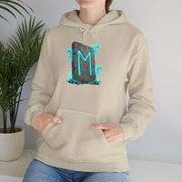 Norse Ehwaz Rune Spirit Horses Hoodie - Heavy Blend Fleece Pullover - Unisex White