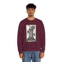 The Tower Tarot Card Sweatshirt - Heavy Blend Fleece Crewneck - Unisex White