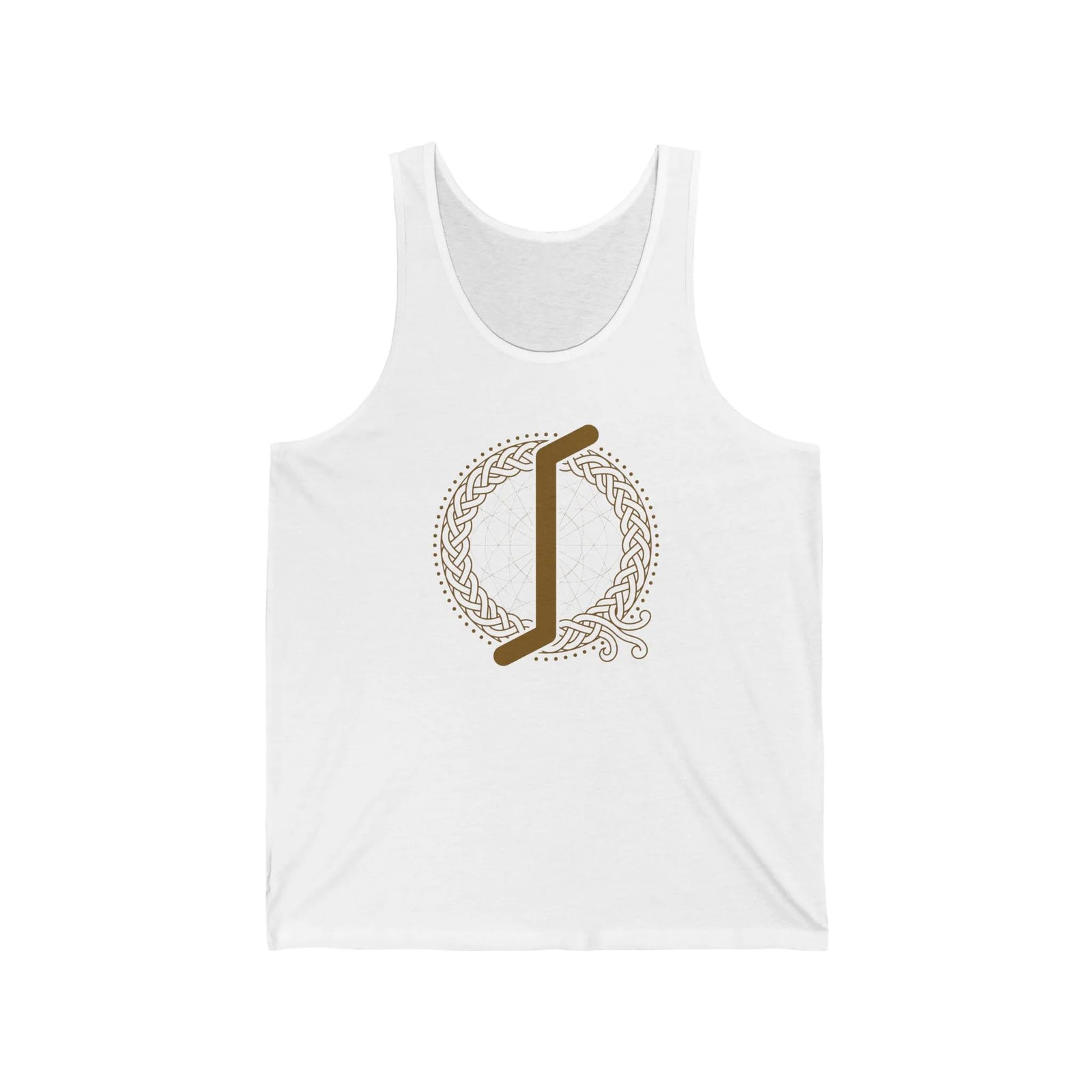 Eihwaz Yggdrasil Rune Tank Top - Lightweight Ring-Spun Cotton - Unisex White