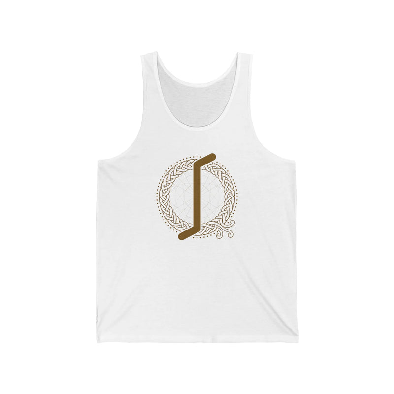 Eihwaz Yggdrasil Rune Tank Top - Lightweight Ring-Spun Cotton - Unisex White