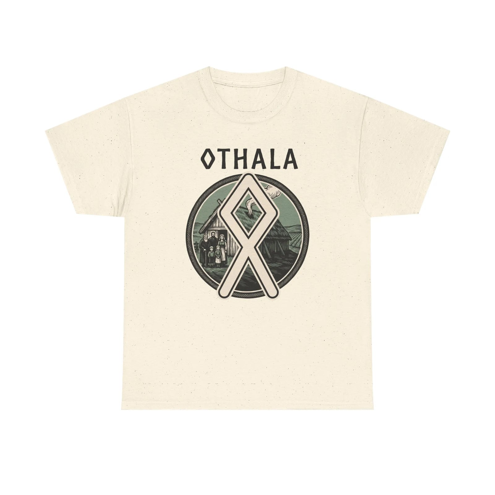 Othala Rune Family Homestead T-Shirt - Heavy Cotton Classic Fit Tee - Unisex White