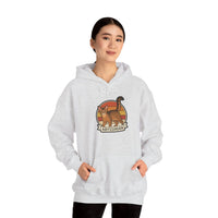 Abyssinian Cat Retro Sunset Hoodie - Heavy Blend Fleece Pullover - Unisex White