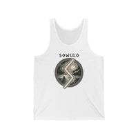 Sowulo Rune Sun Guidance Tank Top - Soft Airlume Cotton Retail Fit - Unisex White