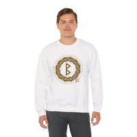 Berkana Earth Mother Rune Sweatshirt - Midweight Cotton Blend Fleece - Unisex White
