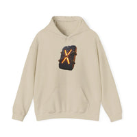 Gebo Rune Symbol Hoodie - Cozy Cotton Blend Fleece Pullover - Unisex White