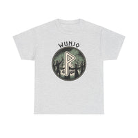 Wunjo Rune Joy Celebration T-Shirt - Heavy Cotton Classic Fit Crewneck - Unisex White