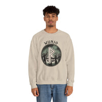 Wunjo Rune Joy Celebration Sweatshirt - Heavy Blend Cotton Poly Crewneck - Unisex White