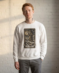 The Hermit Tarot Card Sweatshirt - Heavy Blend Crewneck Fleece - Unisex Off White