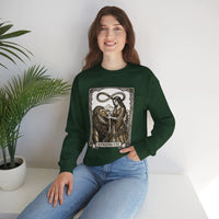Strength Tarot Card Sweatshirt - Heavy Blend Crewneck Fleece - Unisex White