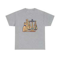 Egyptian Scales Pharaoh Cat Graphic T-Shirt - Heavy Cotton Classic Fit Tee - Unisex White