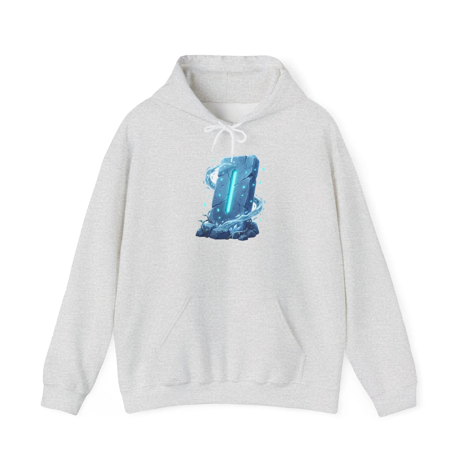 Isa Rune Ice Hoodie - Heavy Blend Cotton Blend Pullover - Unisex White