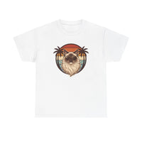 Ragdoll Cat 70s Sunset Aviators T-Shirt - Heavy Cotton Classic Fit Tee - Unisex White