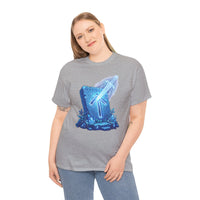 Tiwaz Tyr Sky Sword Graphic T-Shirt - Heavy Cotton Classic Fit Tee - Unisex White