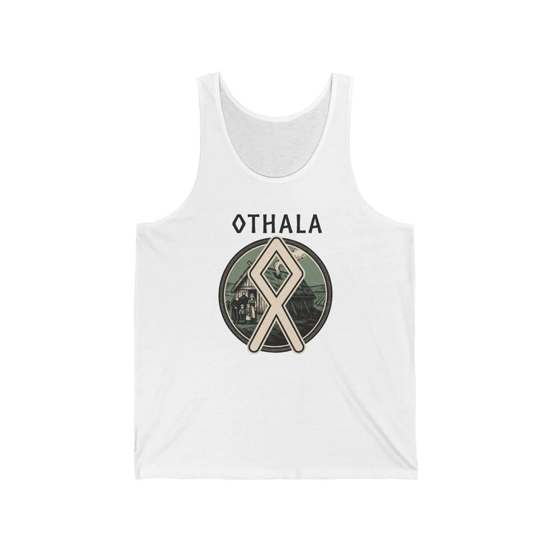 Othala Runic Symbol Tank Top - Soft Combed Ringspun Jersey - Unisex White