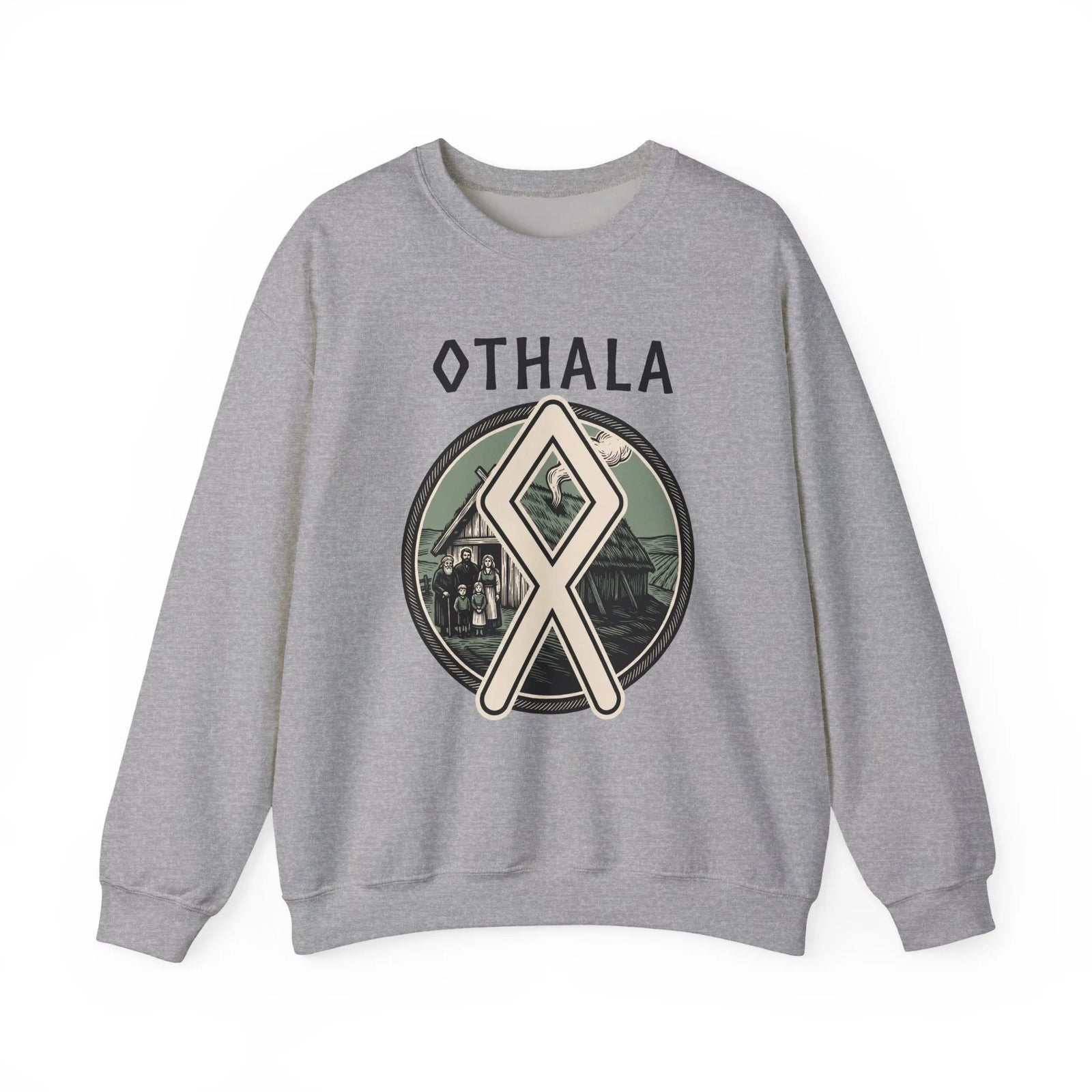 Othala Rune Inheritance Sweatshirt - Heavy Blend Crewneck Fleece - Unisex White
