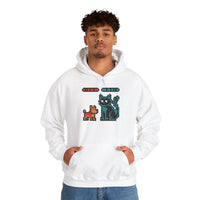 Boss Fight 8-Bit Pixel Gaming Dogs Hoodie - Medium Weight Cotton Blend Pullover - Unisex White