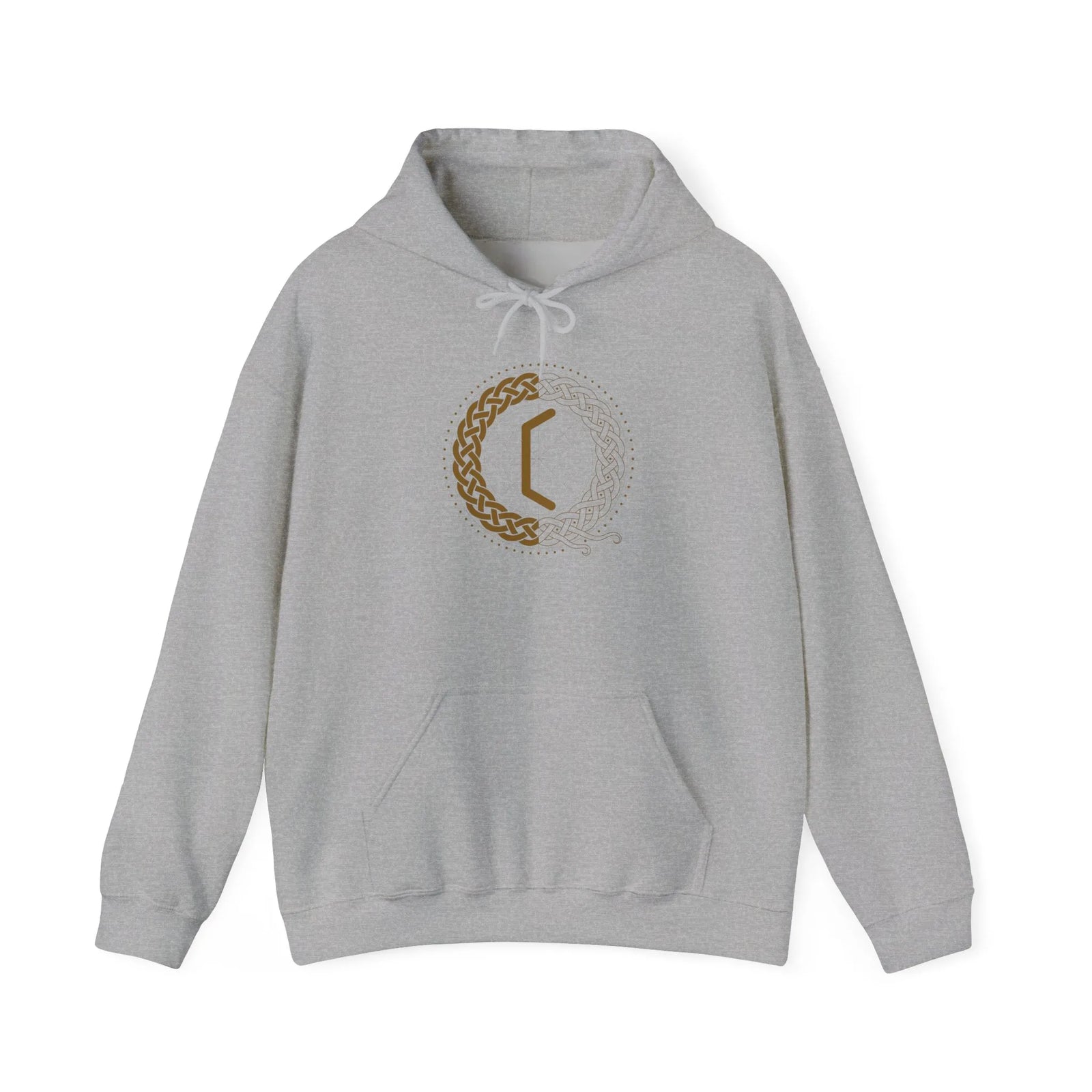 Perthro Runic Symbol Hoodie - Heavyweight Fleece Pullover - Unisex White