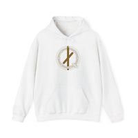 Nauthiz Rune Necessity Symbol Hoodie - Soft Blend Fleece Pullover - Unisex White