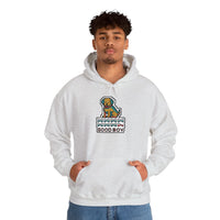8-Bit Pixel Gaming Dogs Hoodie - Heavyweight Cotton Blend Pullover - Unisex White