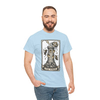 The Tower Tarot Card Graphic T-Shirt - Heavy Cotton Classic Fit Tee - Unisex White