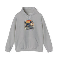 Australian Shepherd Retro 70s Sunset Hoodie - Heavy Blend Fleece Pullover - Unisex White