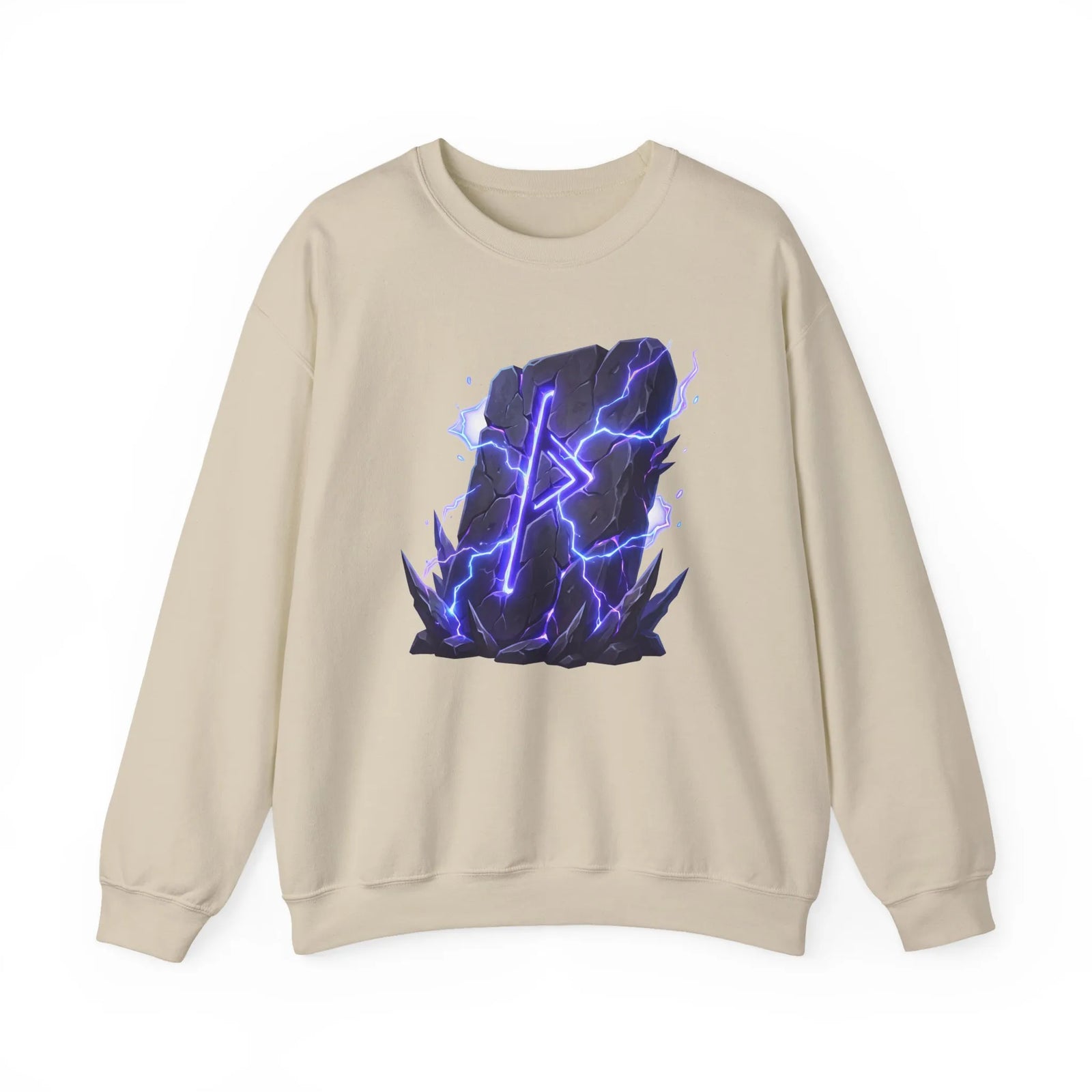 Thurisaz Thorn Rune Graphic Sweatshirt - Heavy Blend Crewneck Fleece - Unisex White
