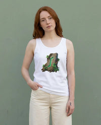 Eihwaz Yggdrasil Rune Tank Top - Soft Ring-Spun Cotton Jersey - Unisex White