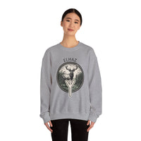 Elhaz Rune Protection Stag Sweatshirt - Medium-Heavy Cotton-Poly Crewneck - Unisex White