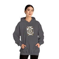Wheel of Fortune Tarot Card Hoodie - Soft Fleece Blend Pullover - Unisex Off White