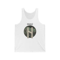 Hagalaz Rune Norse Tank Top - Lightweight Cotton Jersey Retail Fit - Unisex White