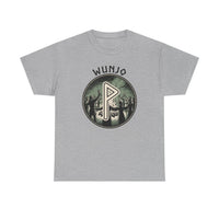 Wunjo Rune Joy Celebration T-Shirt - Heavy Cotton Classic Fit Crewneck - Unisex White